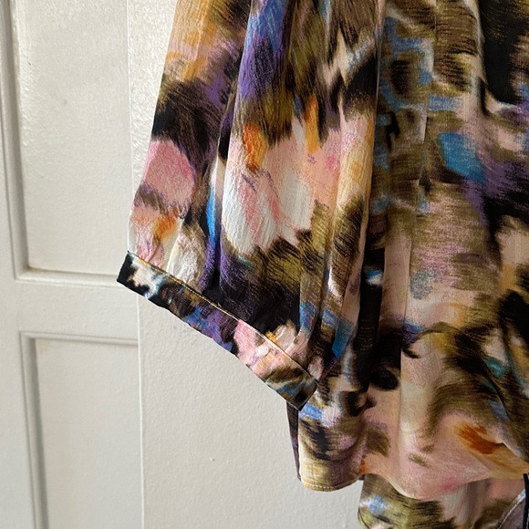 Rose & Olive Multicolor Abstract Blouse Fits like a 2X - Picture 4 of 6